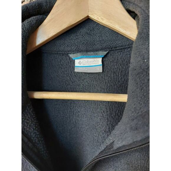 Columbia Mens Fleece Jacket L Black Full Zip Outdoor Hiking Sweatshirt - Picture 2 of 4